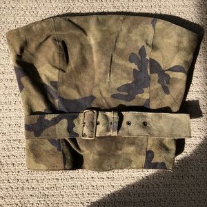Women’s Suede Camo Print Bustier